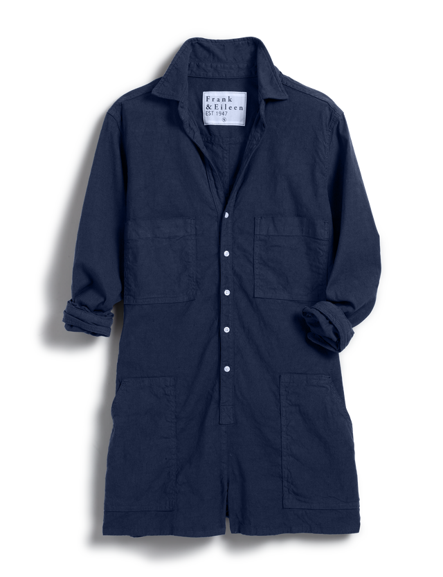 Ireland Long-Sleeve Playsuit - Navy