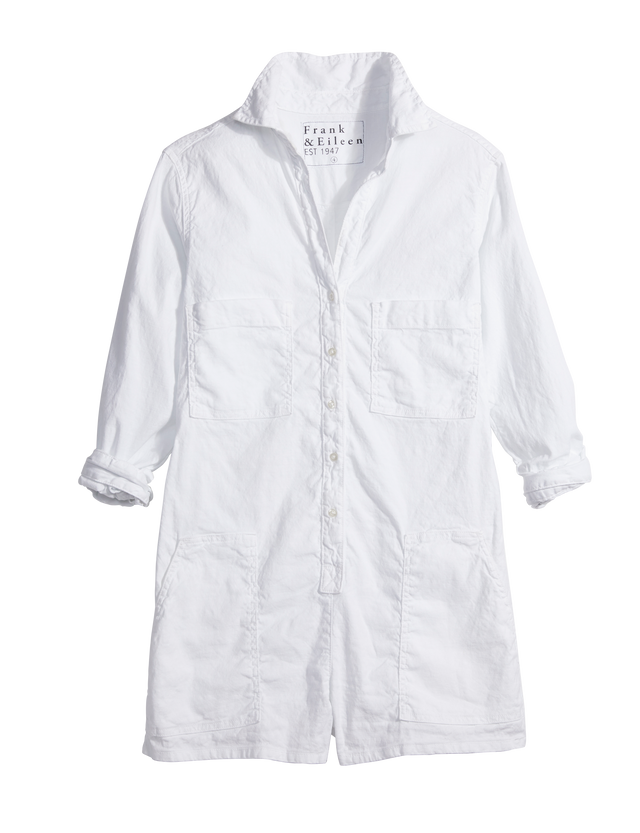 Ireland Long-Sleeve Playsuit - White