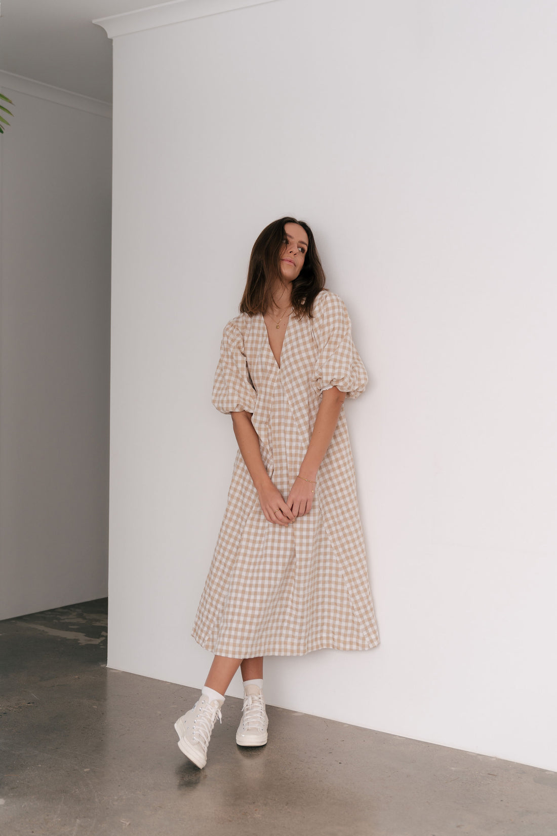 Charlotte Dress - Cotton - Natural Gingham