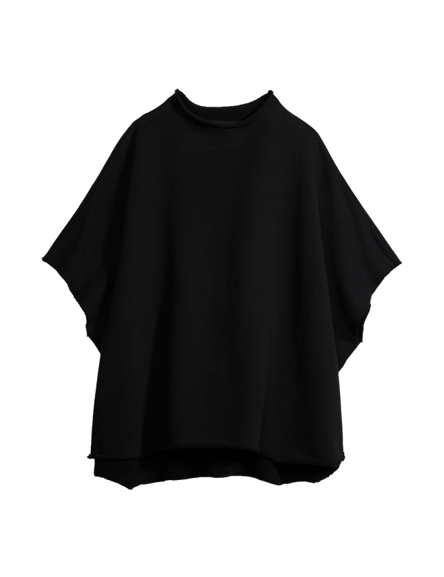 Audrey Funnel Neck Capelet - Black