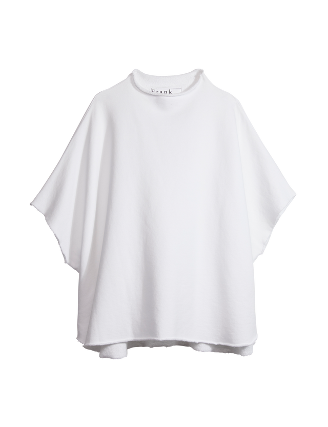Audrey Funnel Neck Capelet - White