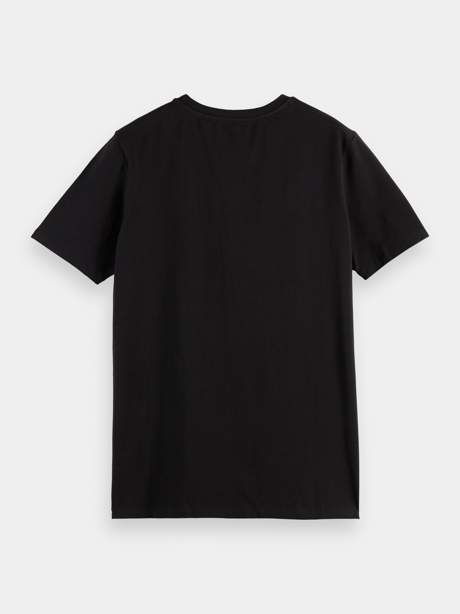 Classic organic cotton/elastane crewneck tee - Black