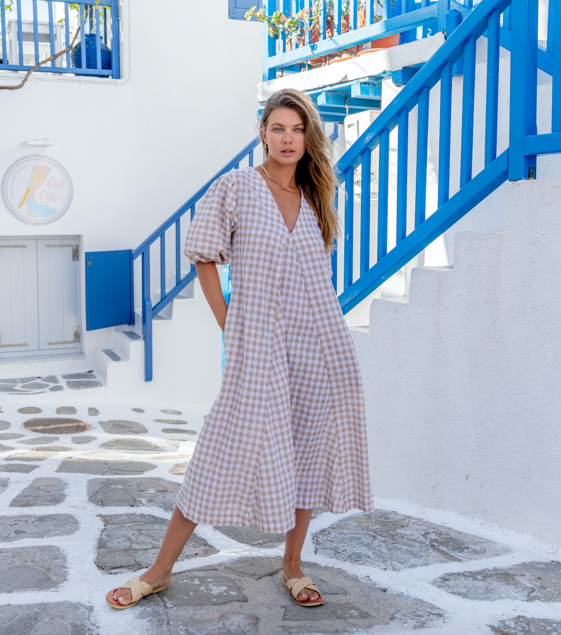 Charlotte Dress - Cotton - Natural Gingham