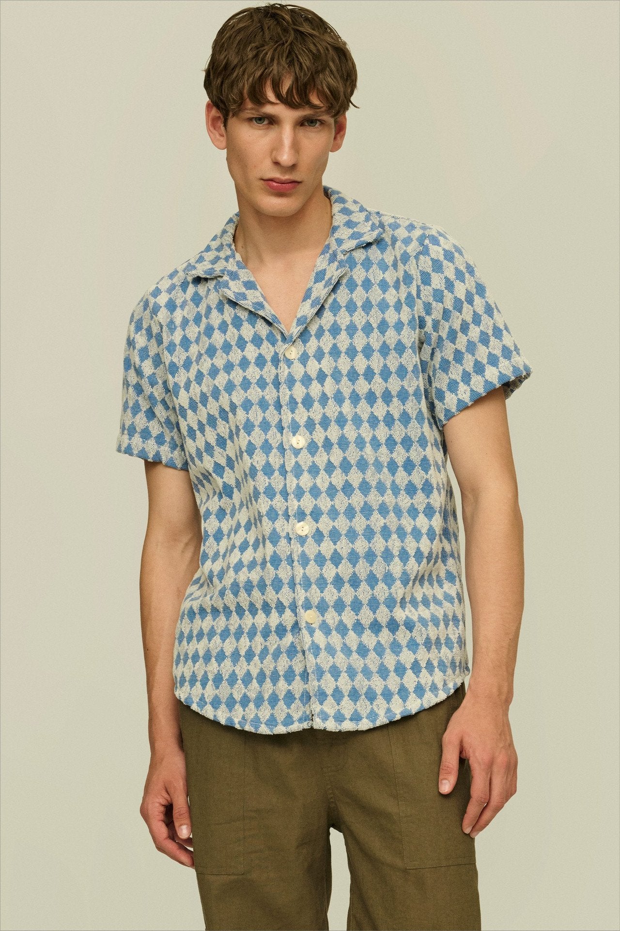 Navy Diamond Cuba Terry Shirt