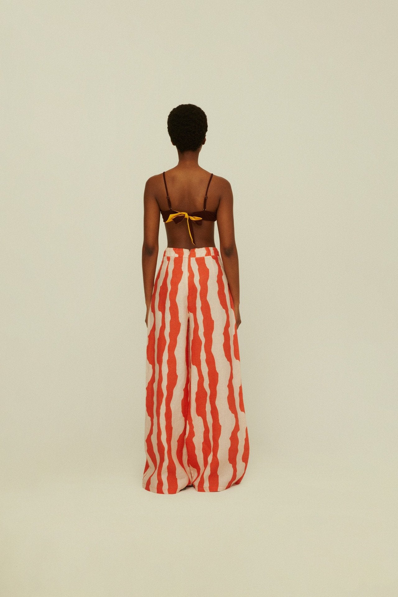 Orange Calima Mojave Linen Trousers