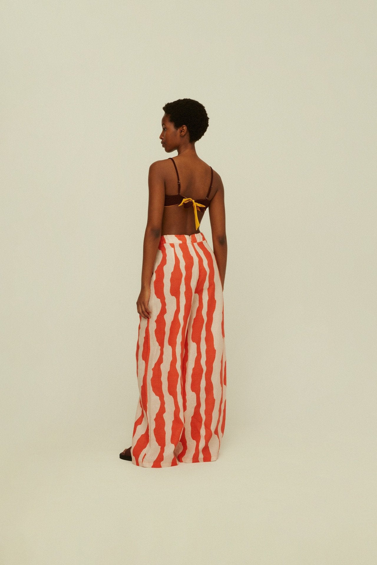 Orange Calima Mojave Linen Trousers
