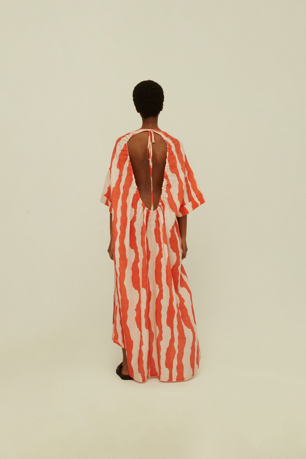 Orange Calima Tangelo Linen Dress