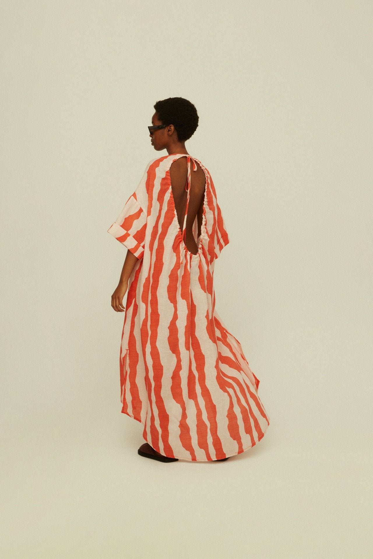 Orange Calima Tangelo Linen Dress