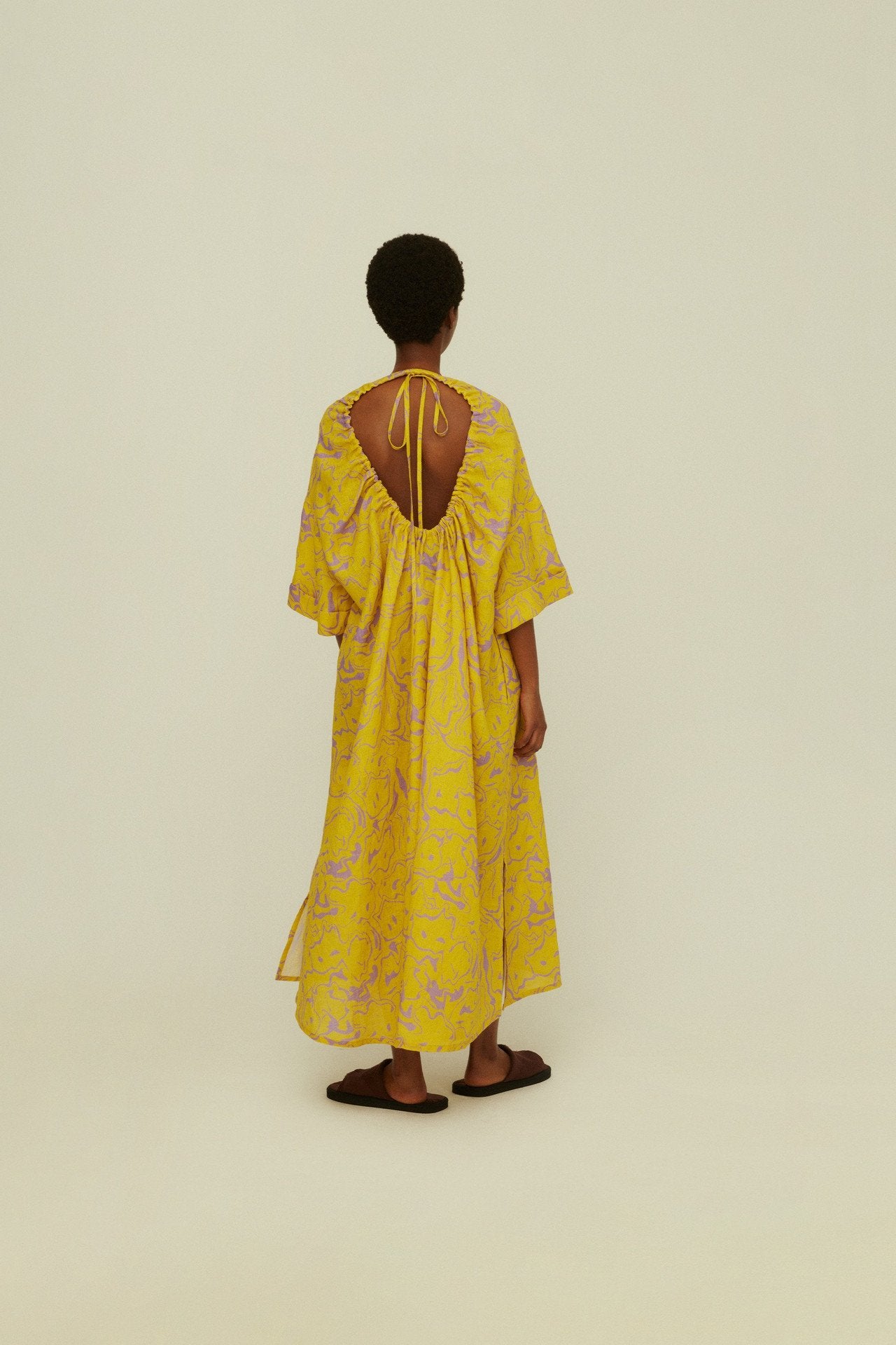 Mashed Tangelo Linen Dress