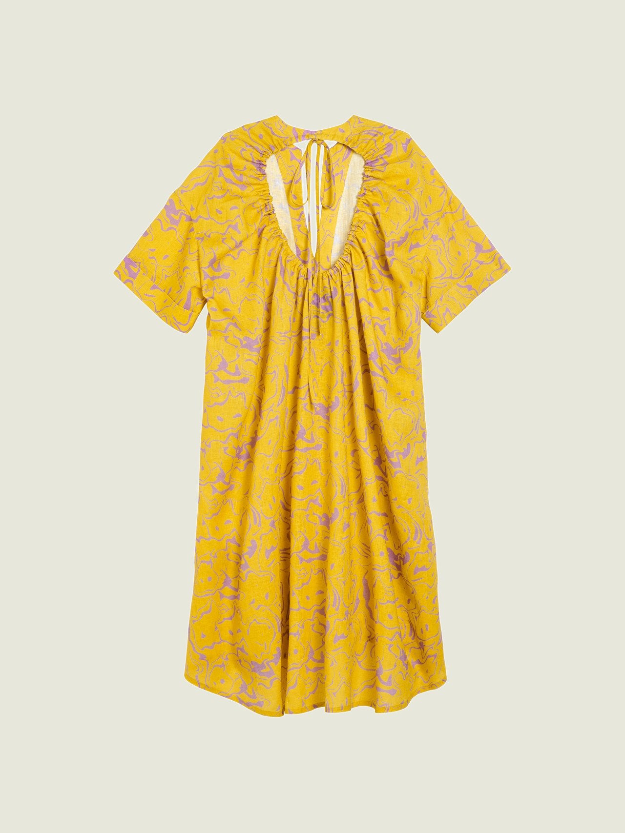 Mashed Tangelo Linen Dress
