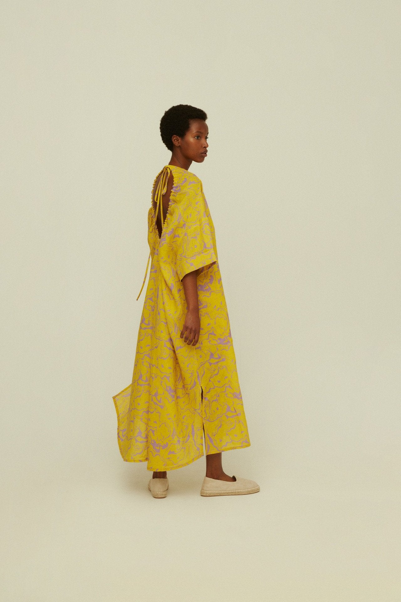 Mashed Tangelo Linen Dress