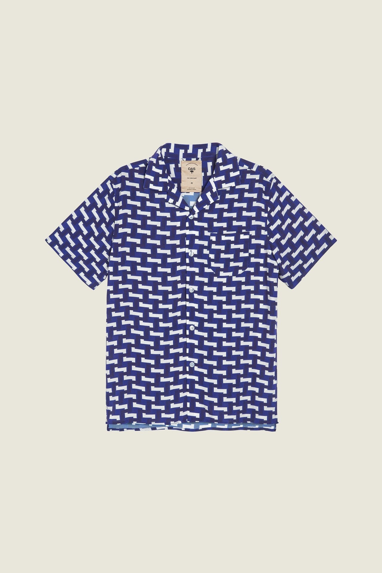 Blue Layer Zig Viscose Shirt