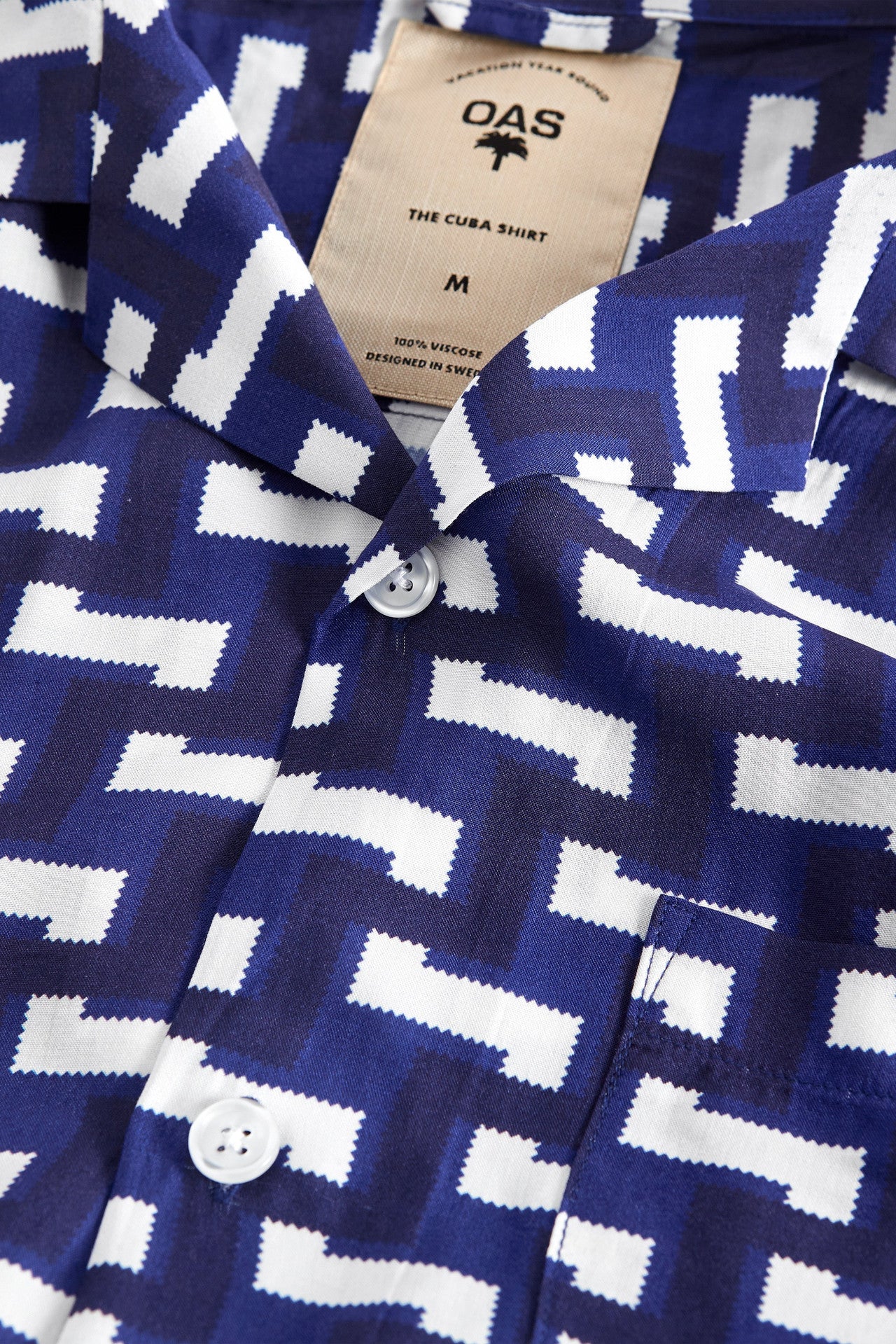 Blue Layer Zig Viscose Shirt