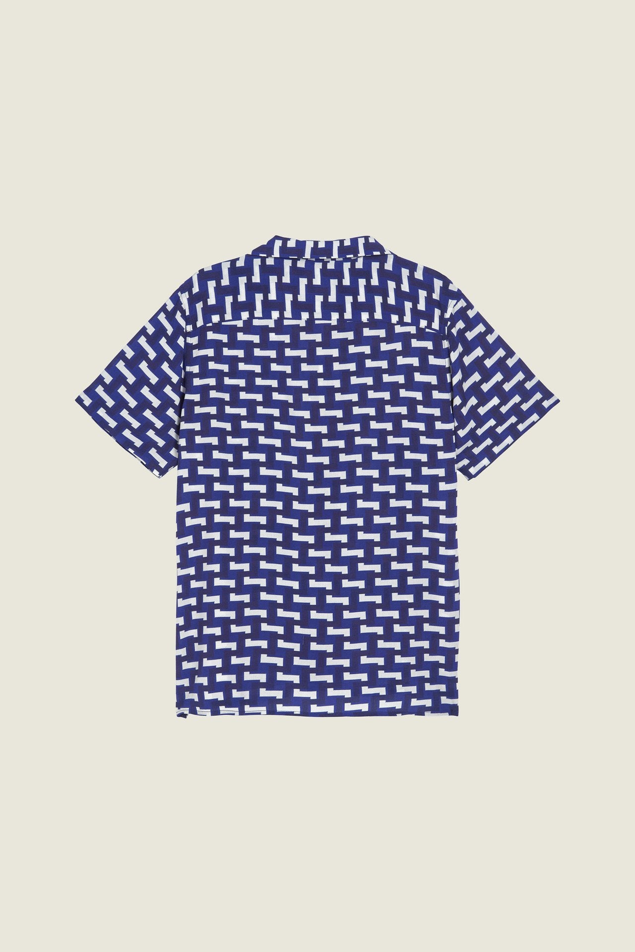Blue Layer Zig Viscose Shirt