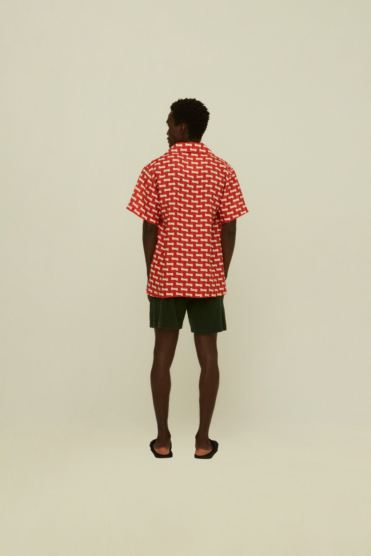 Red Layer Zig Girona Linen Shirt