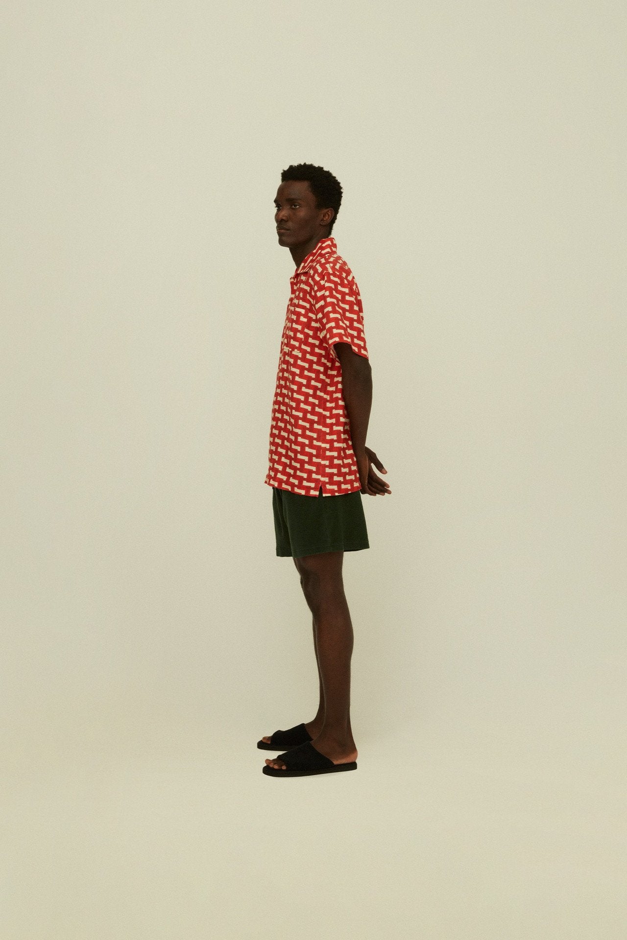 Red Layer Zig Girona Linen Shirt