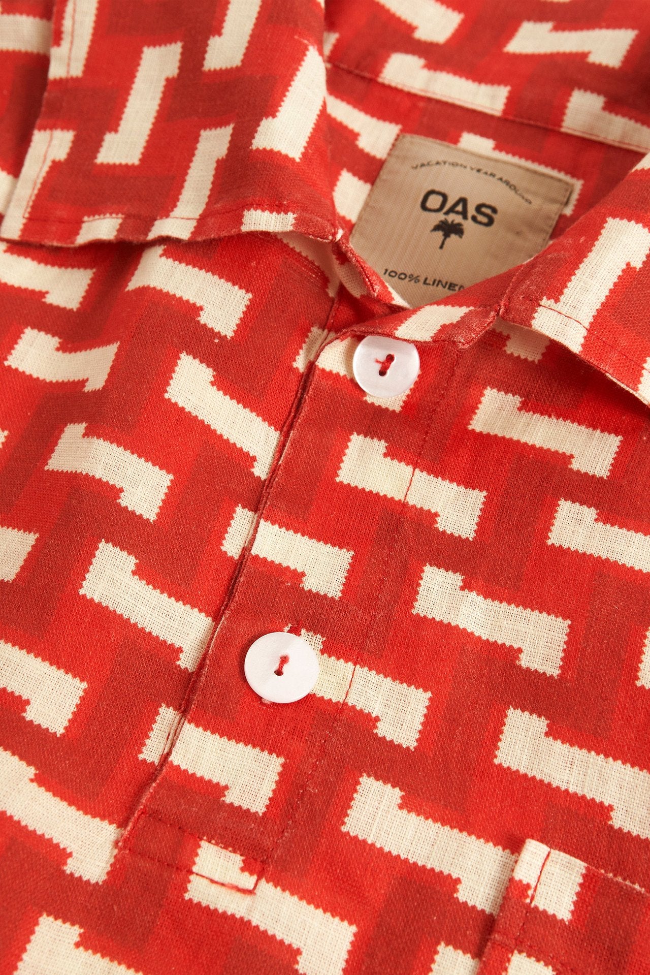 Red Layer Zig Girona Linen Shirt