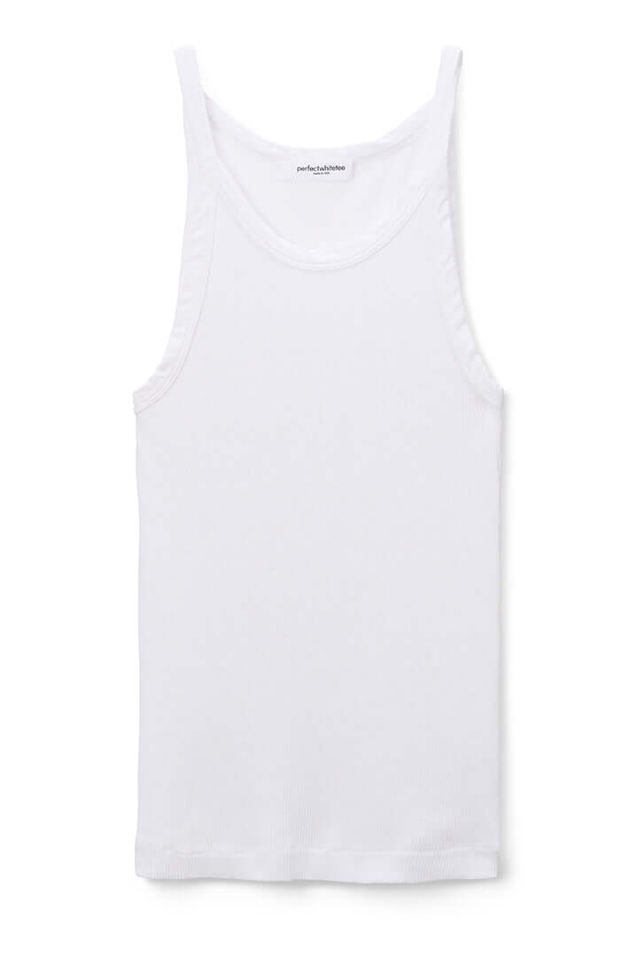 Annie Recycled Cotton Ribbed Tank - White