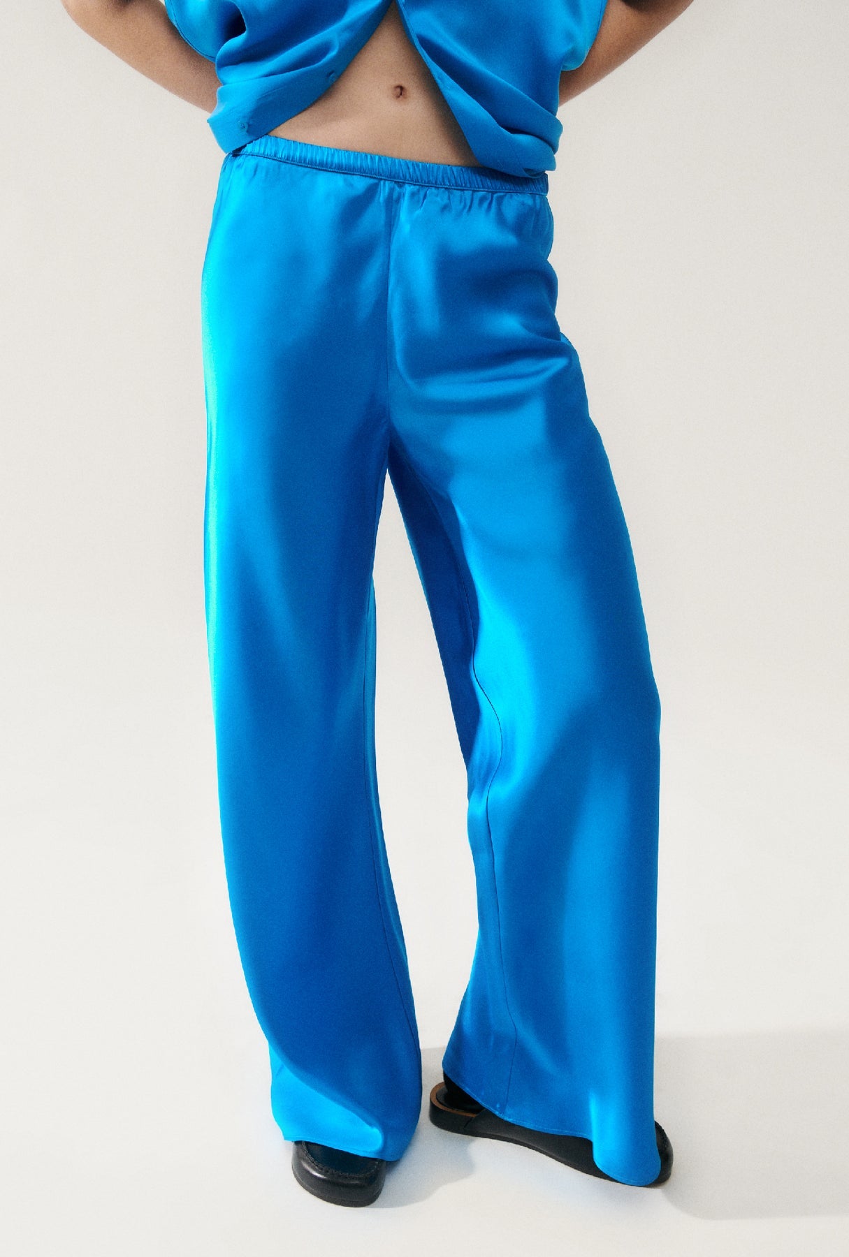 Bias Cut Pants - Coast Blue
