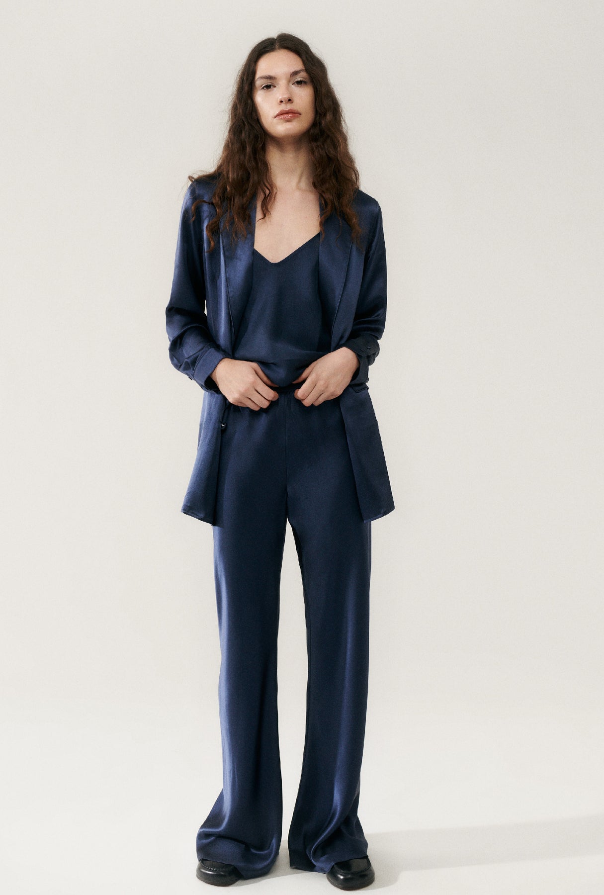 Bias Cut Pants - Midnight