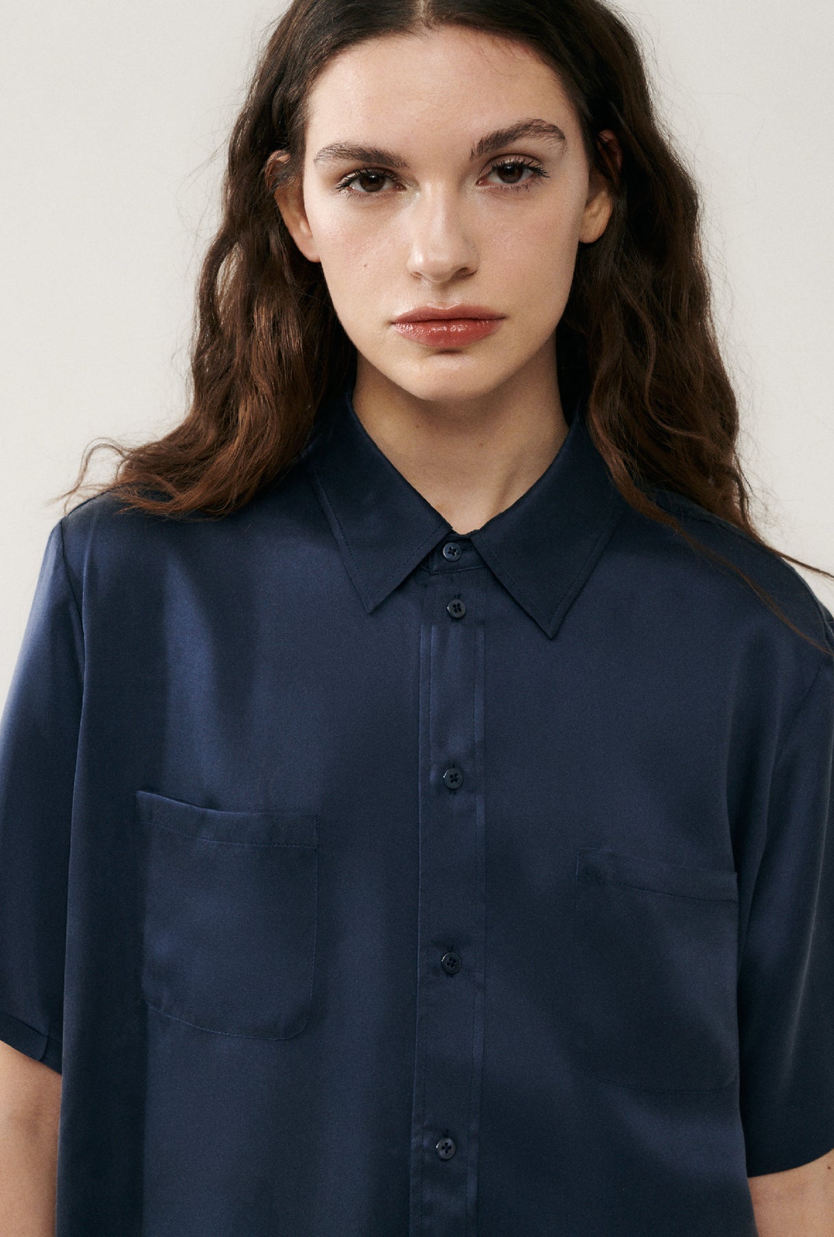 Short Sleeve Boyfriend Shirt - Midnight