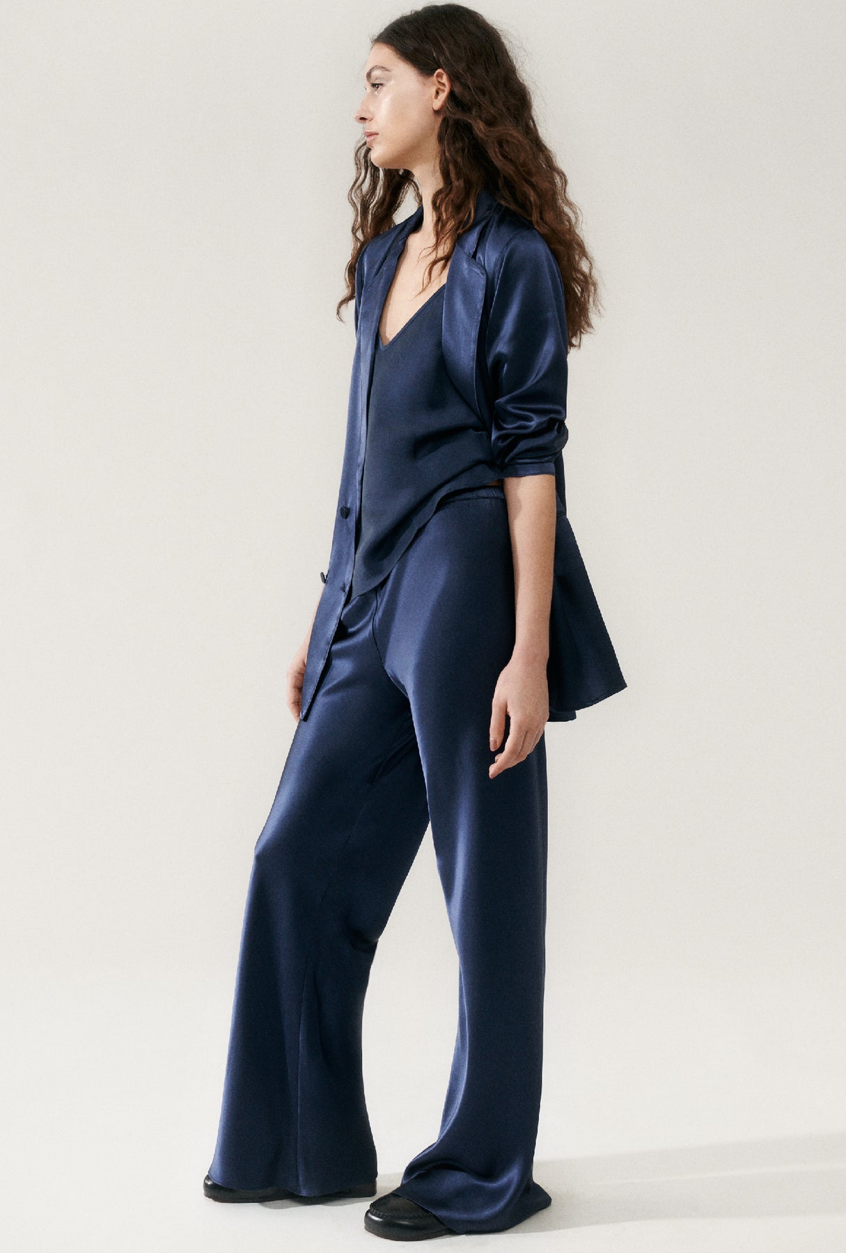 Bias Cut Pants - Midnight