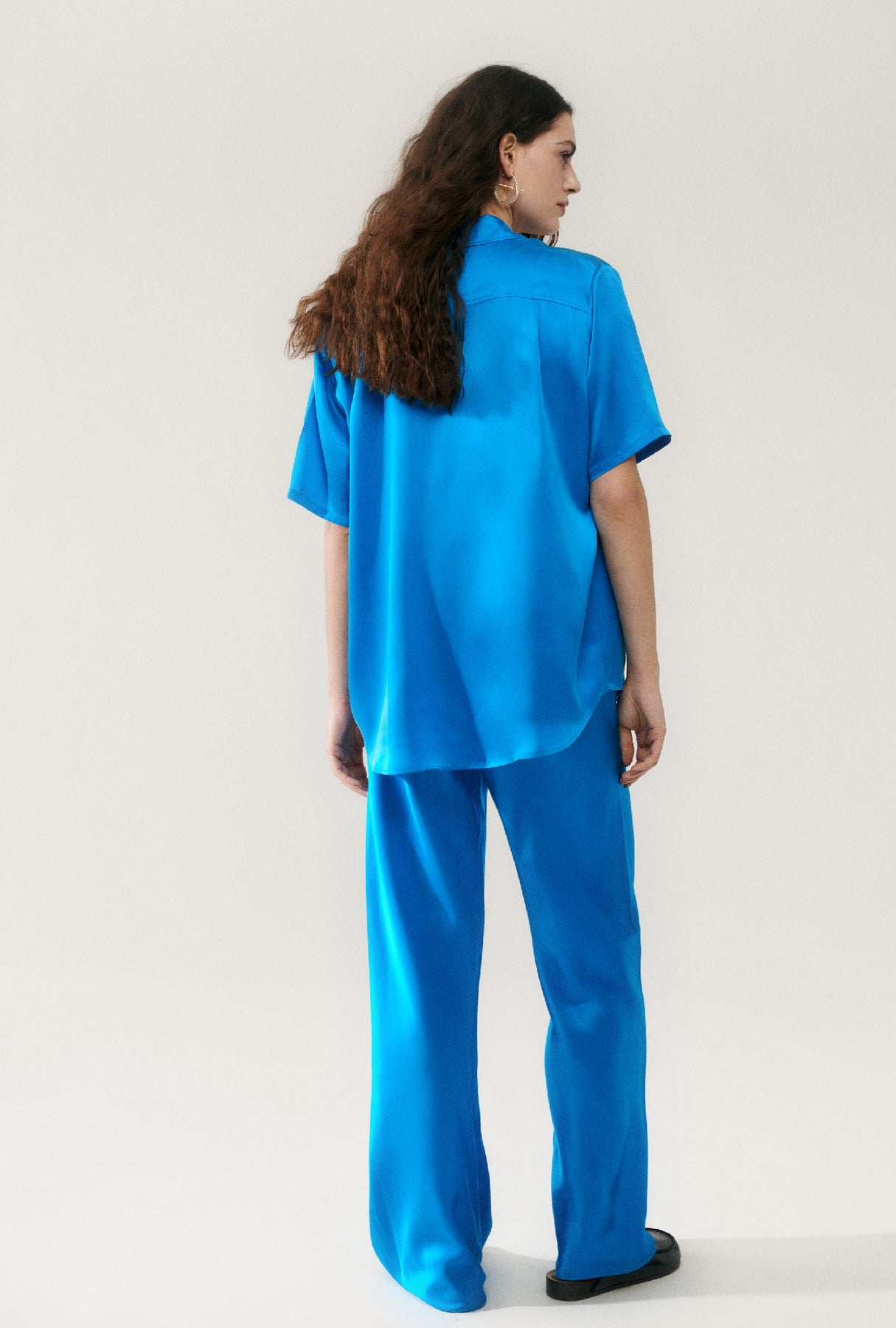 Bias Cut Pants - Coast Blue