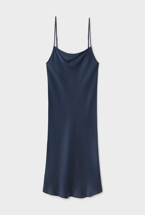 Straight Neck Dress - Midnight