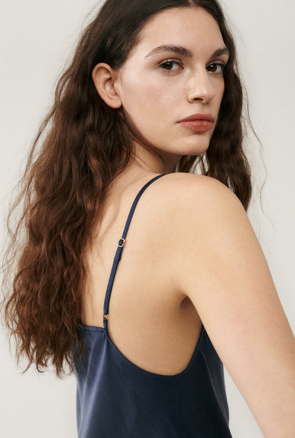 Straight Neck Dress - Midnight