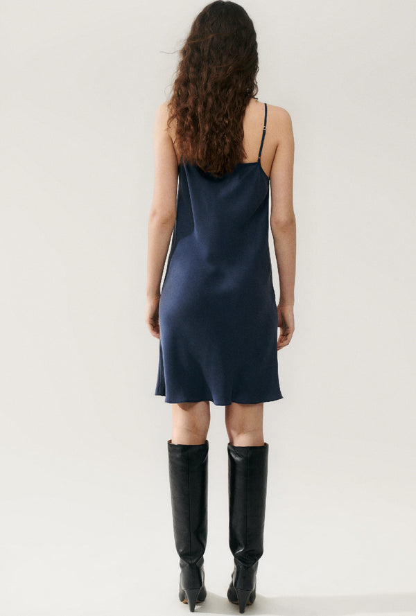Straight Neck Dress - Midnight