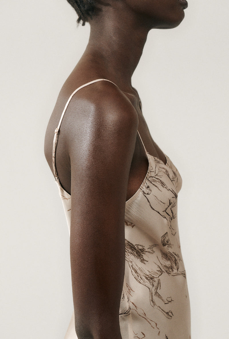 Straight Neck Dress - Wild Horses