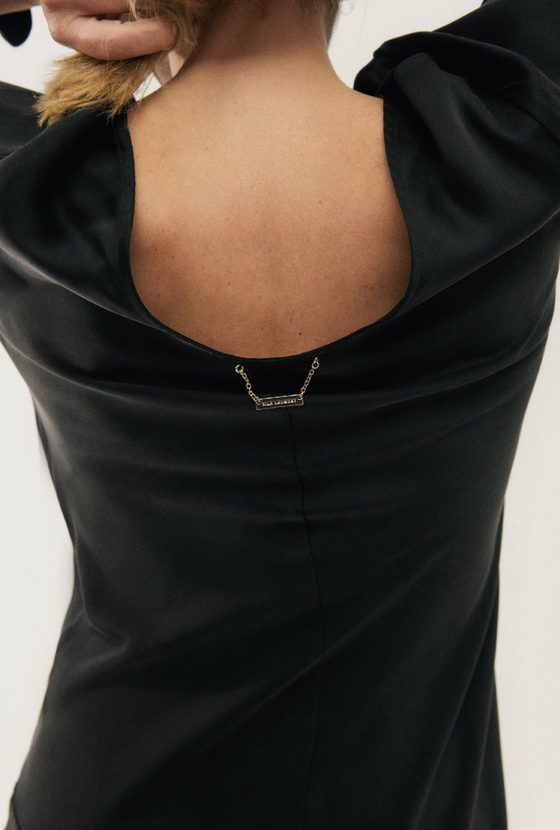 Full Sleeve Bias Dress - Black