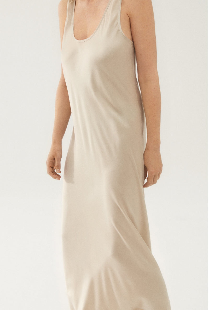 Scoop Neck Dress - Hazelnut