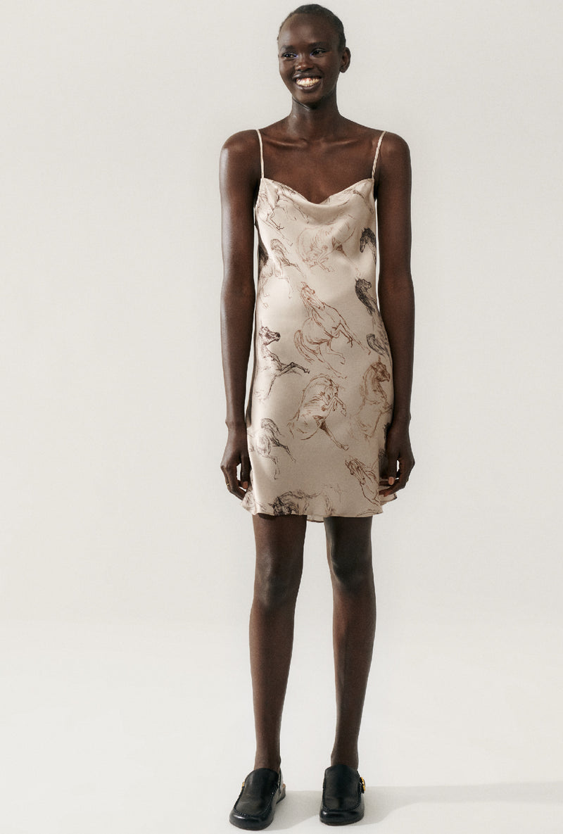 Straight Neck Dress - Wild Horses