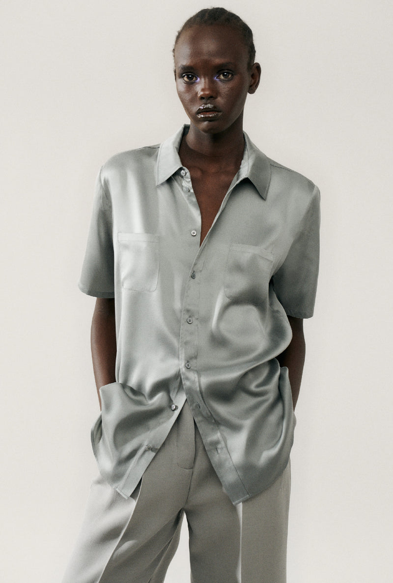 Short Sleeve Boyfriend Shirt - Moon