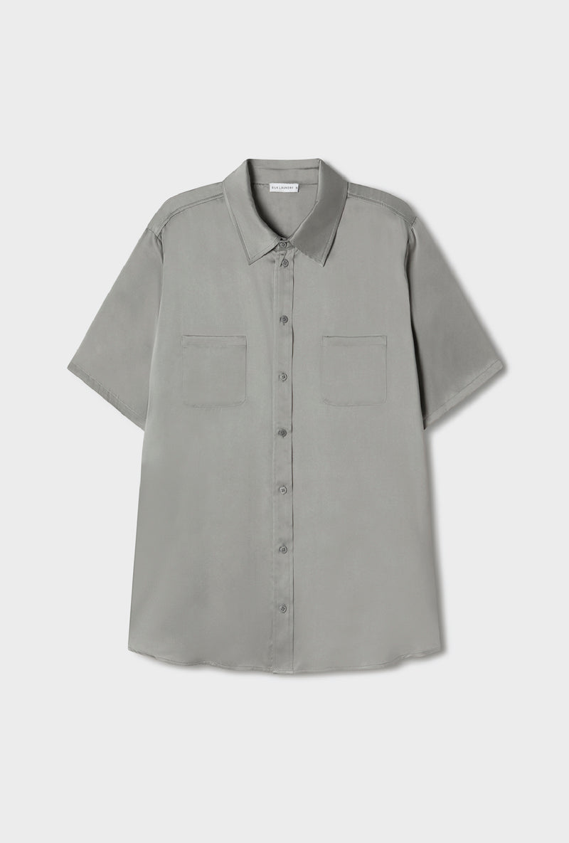 Short Sleeve Boyfriend Shirt - Moon