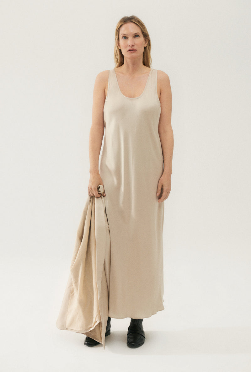Scoop Neck Dress - Hazelnut
