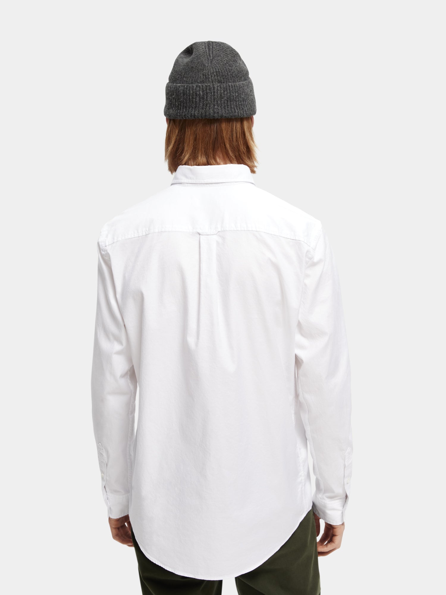 Organic cotton/elastane oxford shirt - White