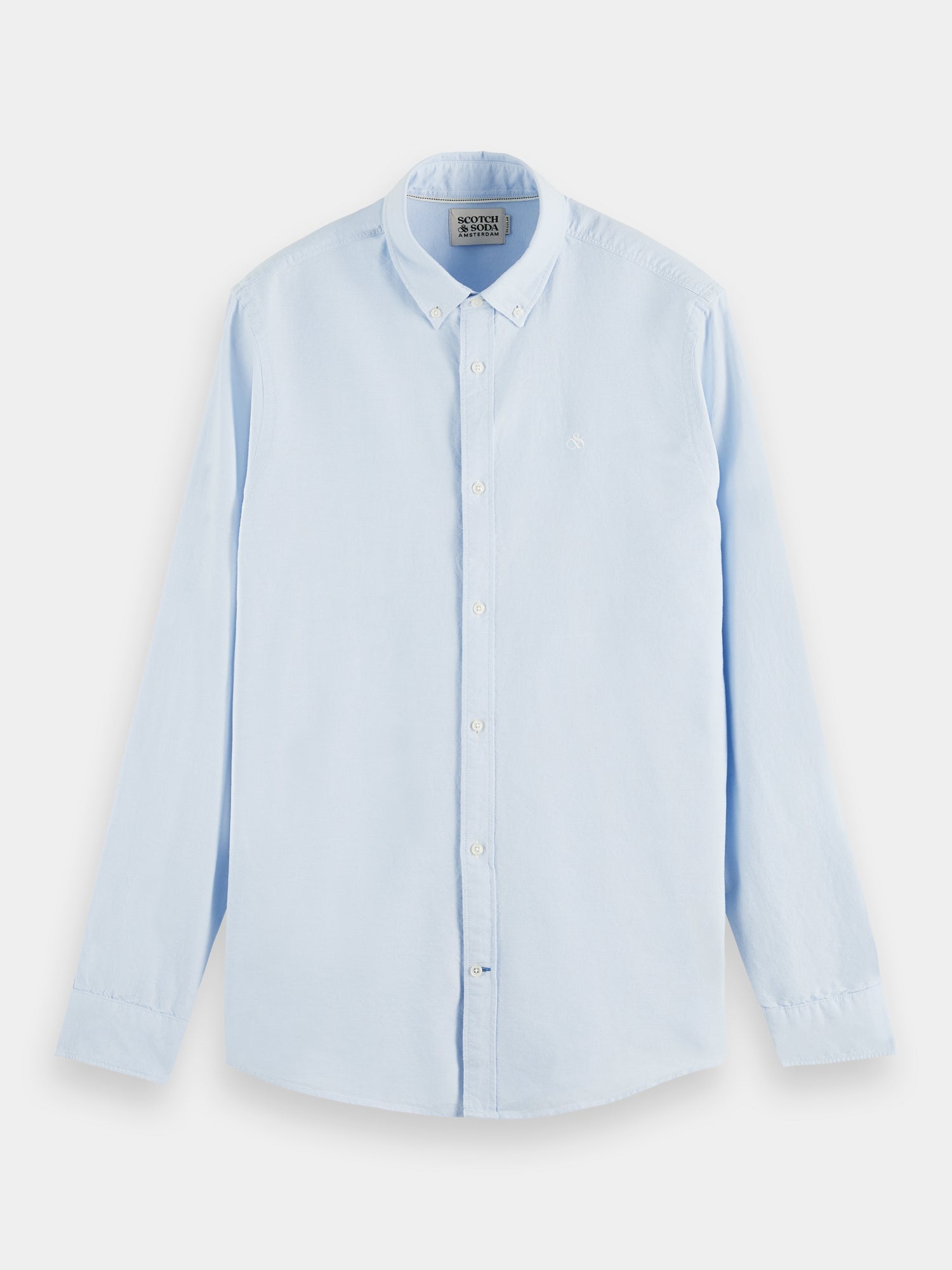 Organic cotton/elastane oxford shirt - Blue