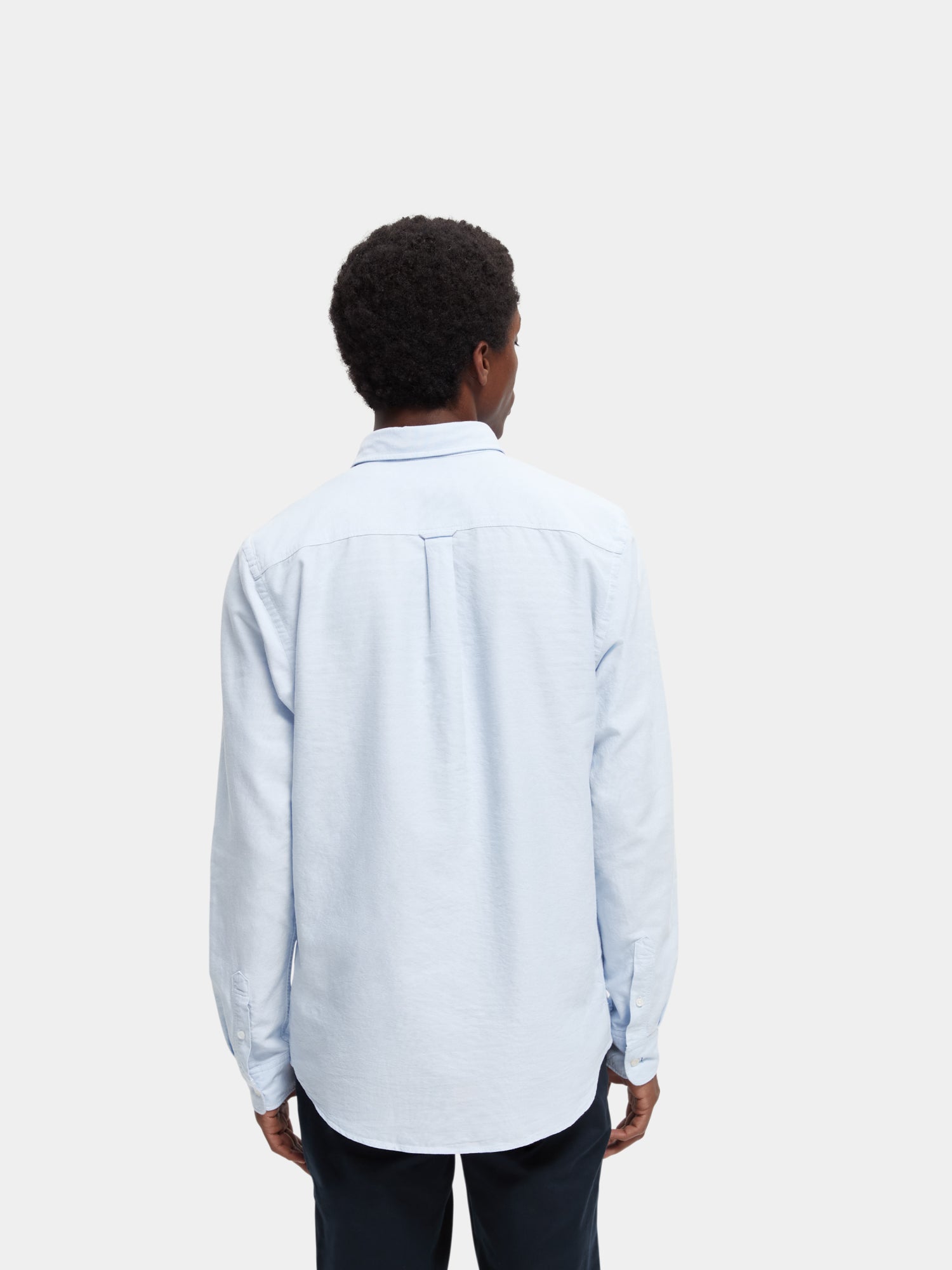 Organic cotton/elastane oxford shirt - Blue
