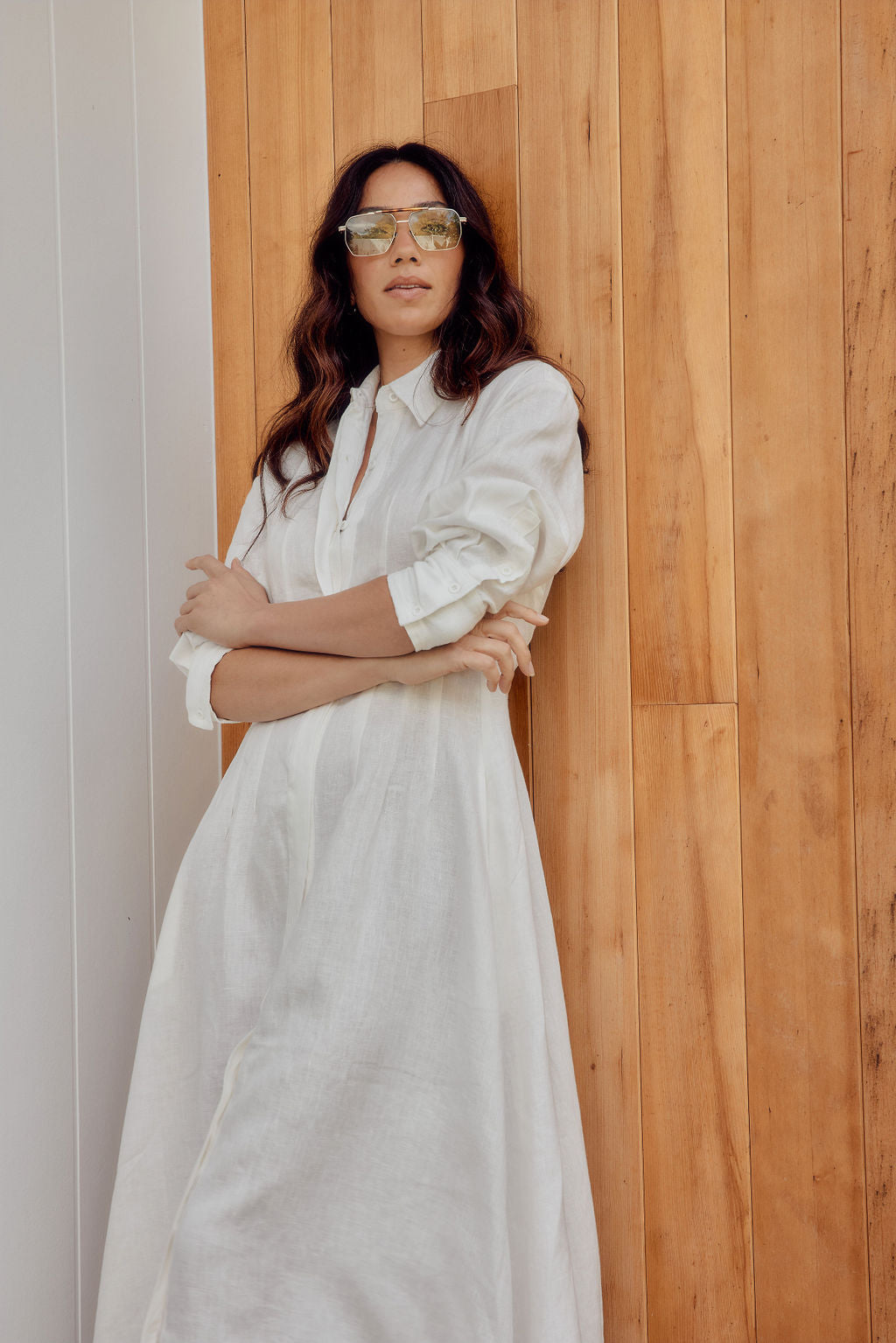 Emma Dress - Linen - Cream
