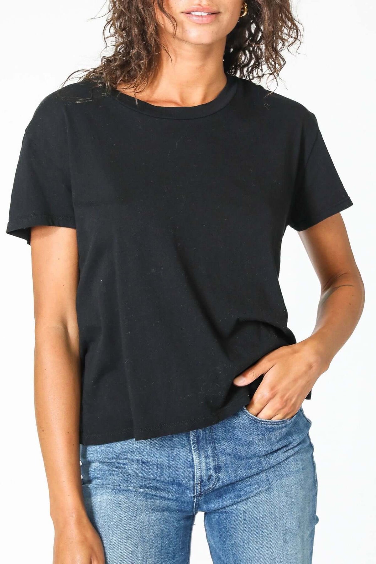 Harley Cotton Boxy Crew Tee - True Black