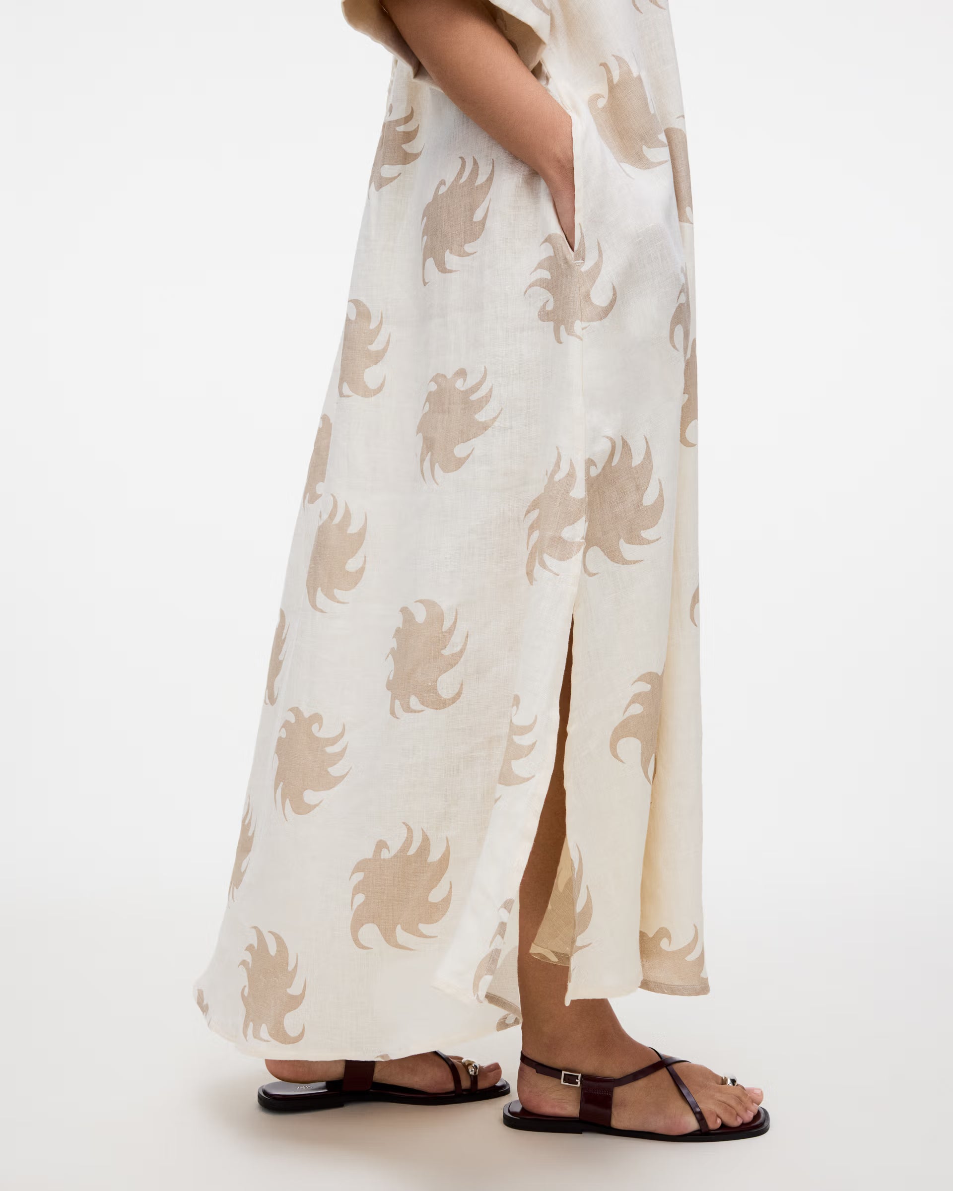 Hazel Ember Tangelo Linen Dress