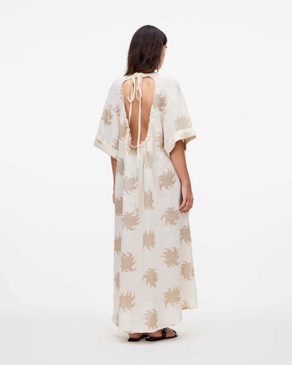 Hazel Ember Tangelo Linen Dress