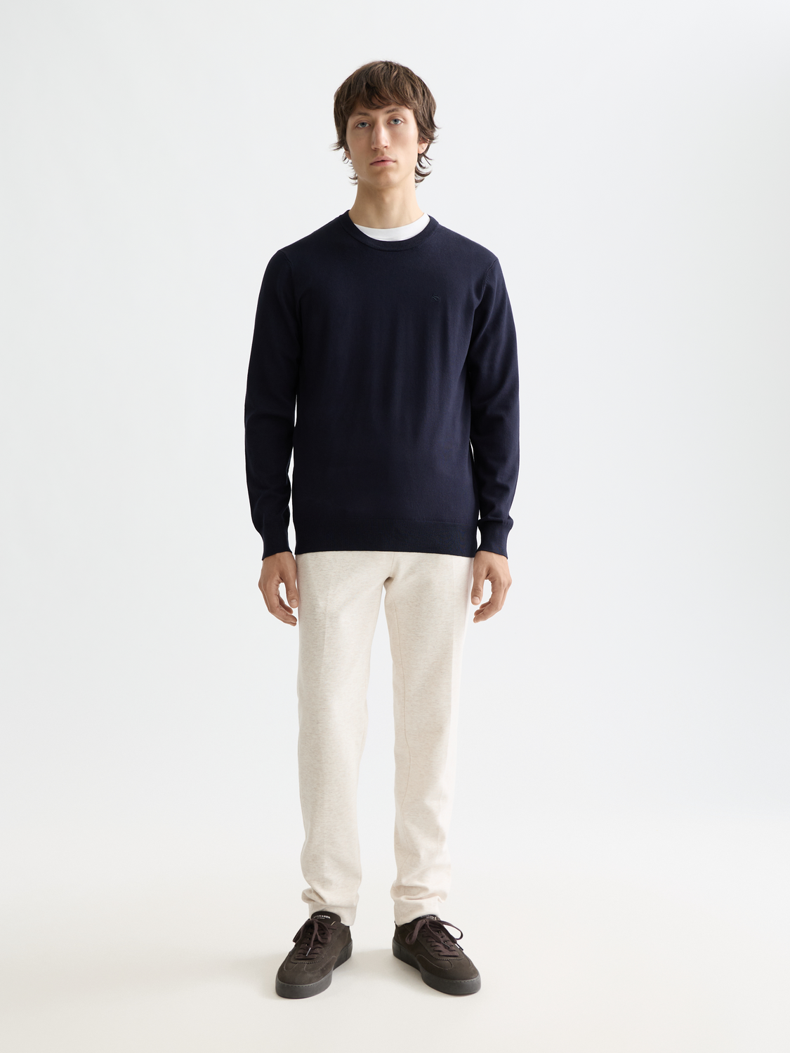 Viscose crewneck pullover - Night