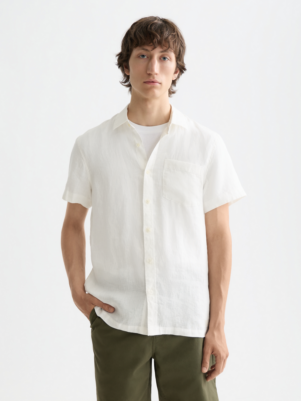 Core Linen S/S Shirt - Off White