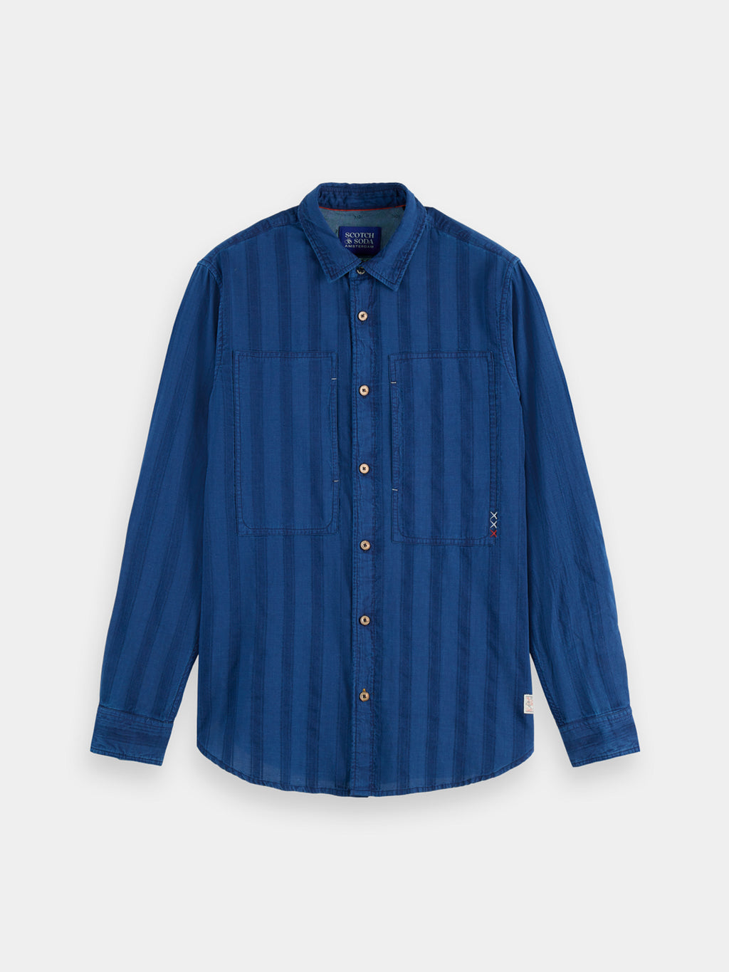 Textured indigo shirt - Washed Indigo