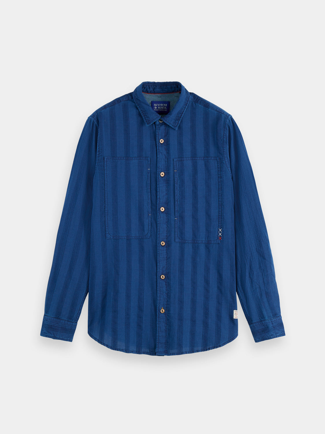 Textured indigo shirt - Washed Indigo