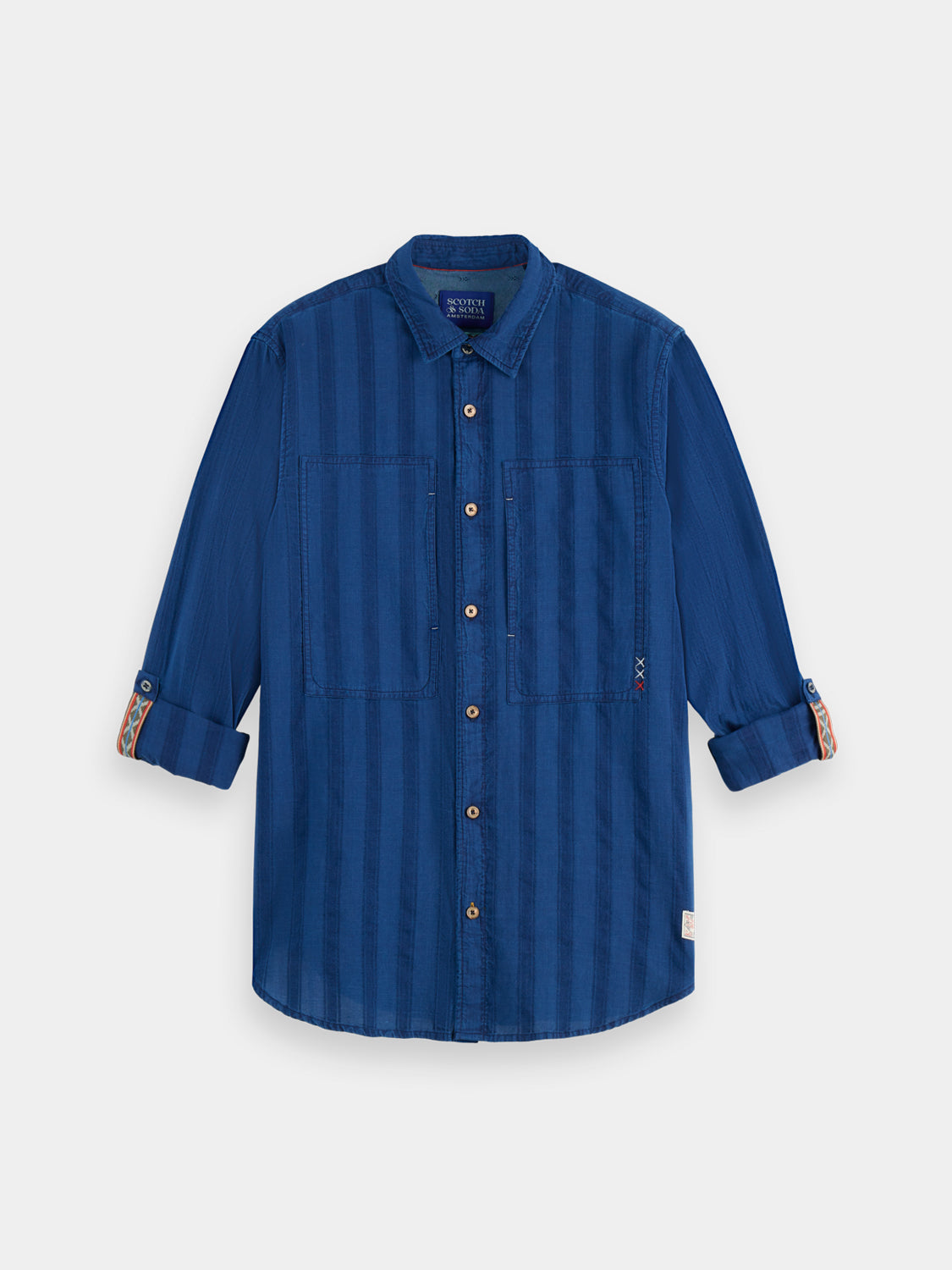 Textured indigo shirt - Washed Indigo