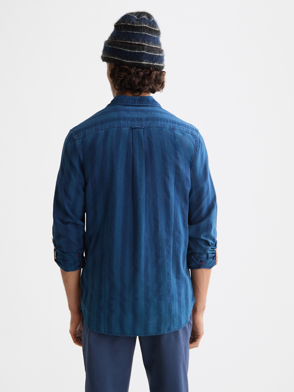 Textured indigo shirt - Washed Indigo